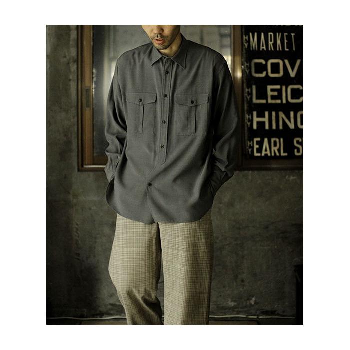 アルテリア ULTERIOR レーヨンリップストップ ミリタリーシャツ RAYON