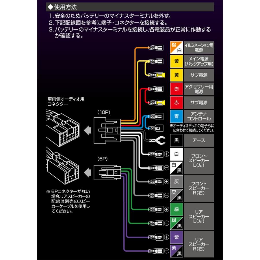 2202 amon  エーモン Aodea オーディア オーディオハーネス トヨタ/ダイハツ車用 10P×1/6P×1 サブ電源付 | amon | 01