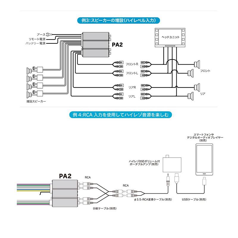 PA2T3 Beat-Sonic ビートソニック マイクロパワーアンプキット トヨタ ディスプレイオーディオ用 45W×4ch｜andrive｜03