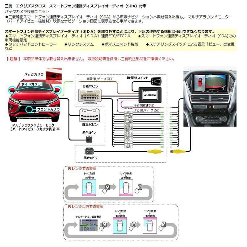 AV-C44 Bullcon ブルコン フジ電機工業 マジコネ MAGICONE バックカメラ接続ユニット 三菱 エクリプスクロス 純正ディスプレイオーディオ付車用 12V