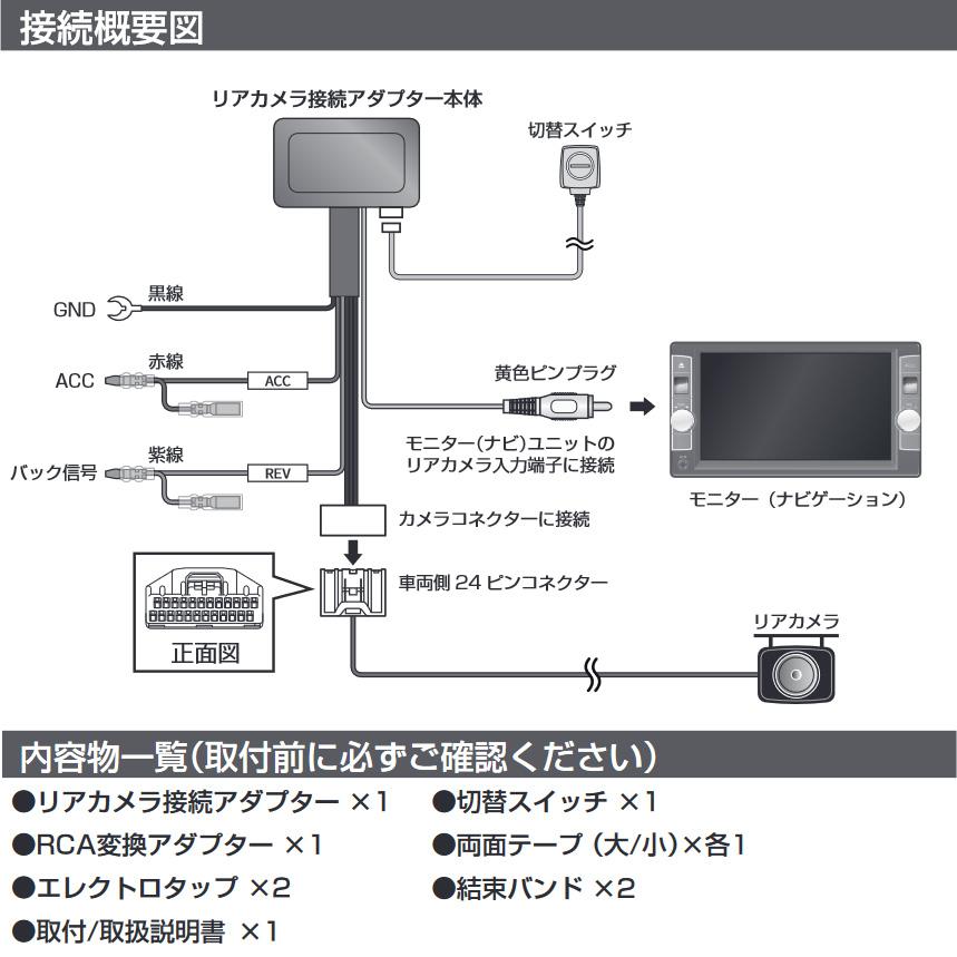 RCA119H データシステム Datasystem リアカメラ接続アダプター ホンダN-ONE(JG3/JG4)/N-WGN(JH3/JH4) ナビ装着用スペシャルパッケージ装備車等 ビュー切替対応｜andrive｜02