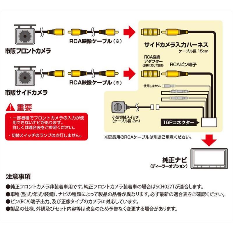 Data System（データシステム） SCH019T サイドカメラ入力ハーネス RCA 