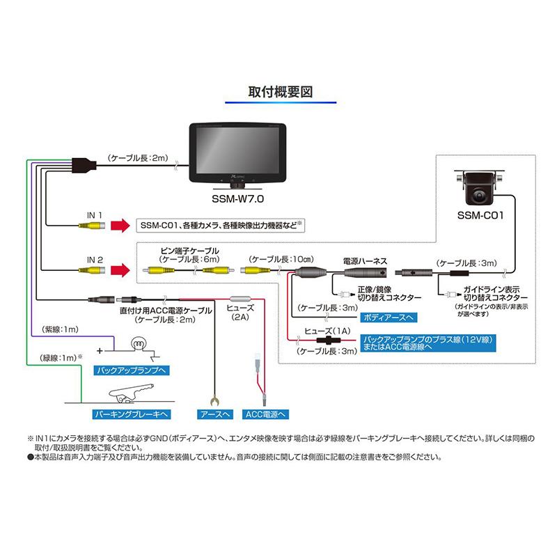 SSM-W7.0SET データシステム Datasystem スーパースリムAHDモニター＆AHDカメラ 7インチ車載モニター 200万画素カメラ AHD入力対応 | Data System | 07