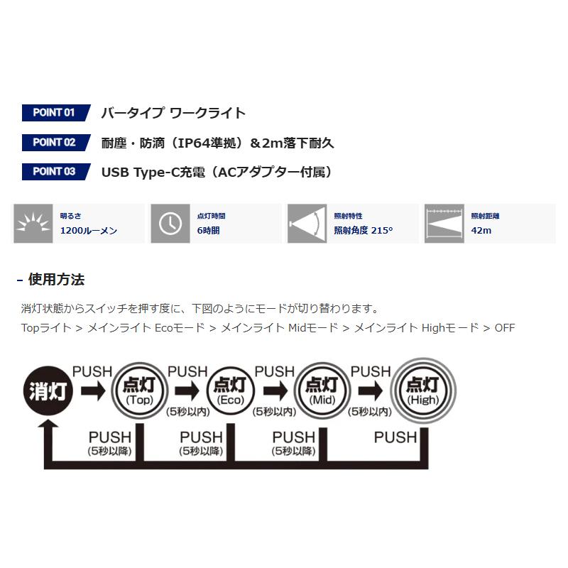 Ganz GZ-623 GENTOS ジェントス バータイプワークライトシリーズ LED