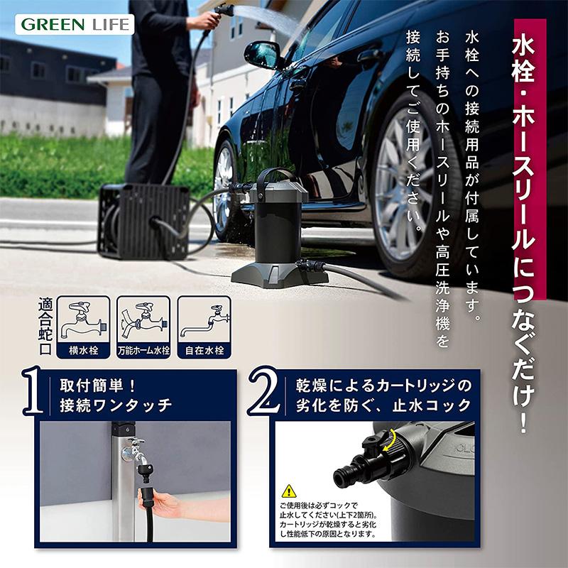 JU-02 グリーンライフ GREEN LIFE 家庭用純水器 ピュアニッシュプラス Purenish Plus カートリッジ式 洗車用品 水シミ防止 拭き上げ不要｜andrive｜02