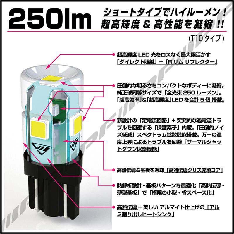 305N LED IPF アイピーエフ ハイパワーナンバーランプバルブ T10 6500K 12V専用 250lm 1.2w バルブ1個入 車検対応 日本製 | IPF | 01