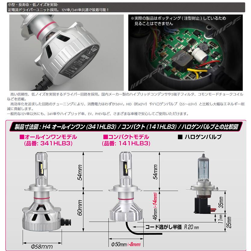 IPF 341HLB3 IPF アイピーエフ LEDヘッドランプバルブ X3・H4