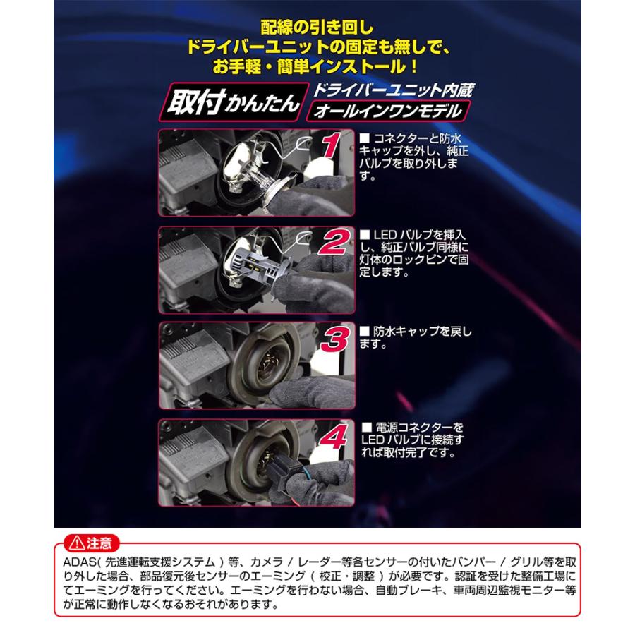 E341HFB IPF アイピーエフ LED エフェクターII ヘッド＆フォグバルブ6500Kシリーズ H4 12V専用 27w 6500K/5000lm バルブ2個入 車検対応 日本製 | IPF | 04