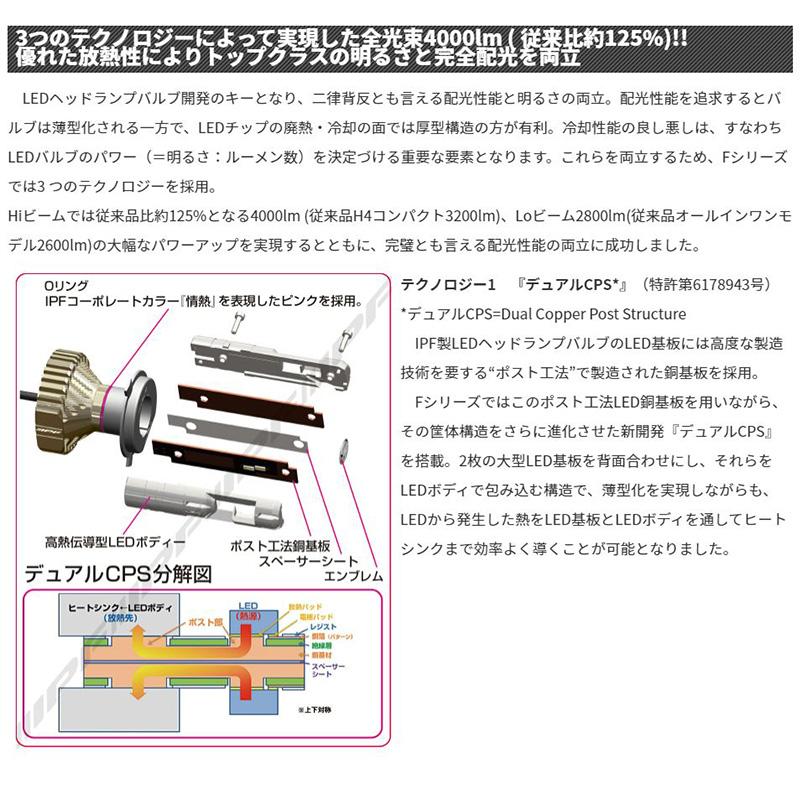 LEDヘッドバルブ IPF F141HLB Amazon | IPF ヘッドライト LED 車用 H4 Hi Lo切替 4000lm