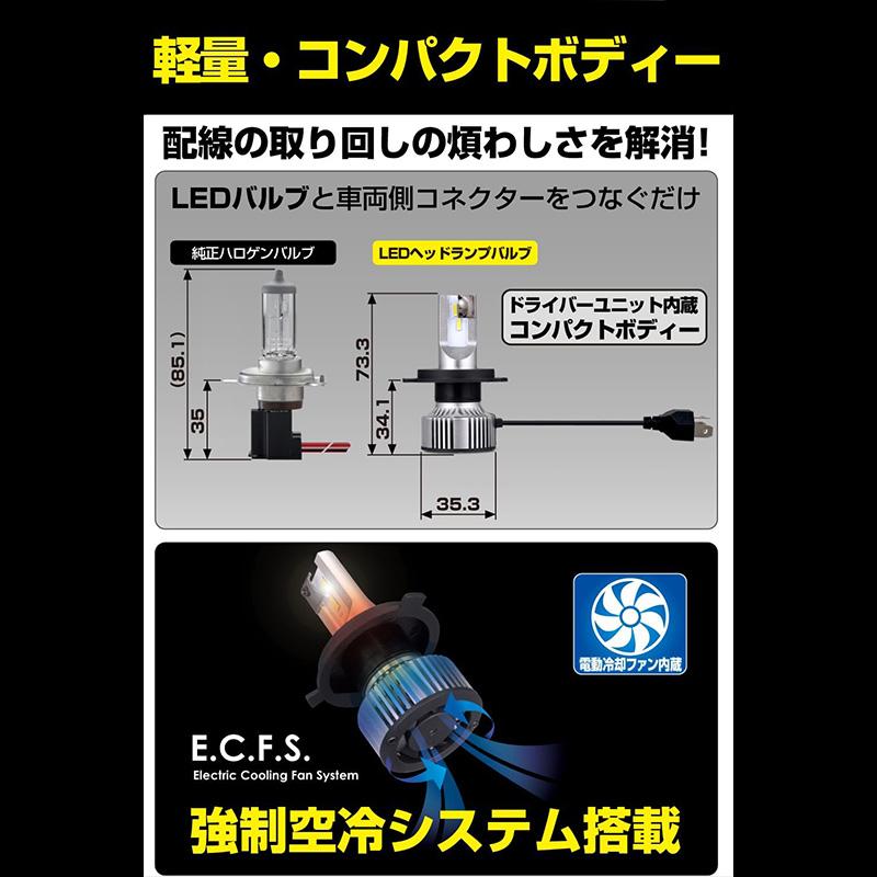 JL52 IPF アイピーエフ スーパー J ビーム LED ヘッド＆フォグバルブ 6200Kシリーズ H4 12V/24V 共通 6200K/4400lm バルブ2個入 車検対応 | IPF | 03