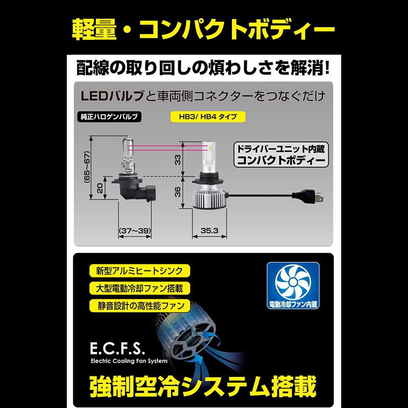 JL65 IPF アイピーエフ スーパー J ビーム LED ヘッド＆フォグバルブ 6200Kシリーズ HB3/4 12V/24V 共通 6200K/4400lm バルブ2個入 車検対応 | IPF | 04