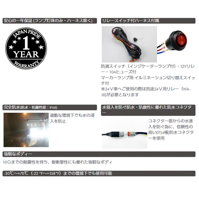S-880ML IPF アイピーエフ 4インチ オクタゴン DR-ML LEDオフロードランプ 6500K/4800lm 発光色：アンバー/ホワイト 12V(リレー交換で24V可能)車検対応 | IPF | 04