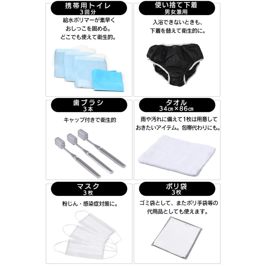 BRS-33 アイリスオーヤマ 防災士監修 防災リュック 33点セット ブラック 1人用 災害対策 防災グッズ 非常持出袋 地震 津波 台風 避難 簡易トイレ 給水バッグ | IRIS OHYAMA | 07