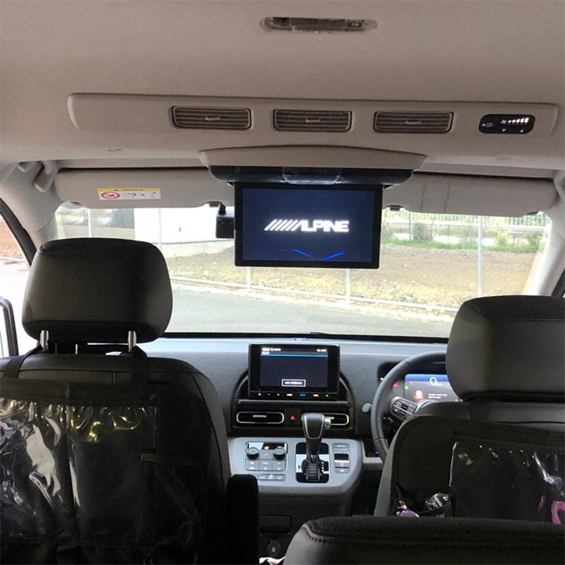 ALPINE製フリップダウンモニターと取付キットのセット KTA10-GT1-VB マッハワン アルパイン製10インチフリップダウンモニター