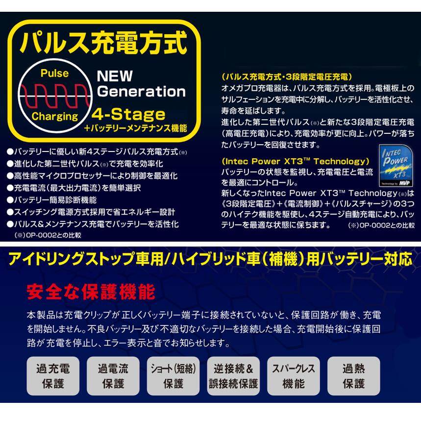 オメガプロ OP-BC01 OMEGA-PRO 全自動バッテリー充電器 二輪車 オメガプロ OP-BC01 OMEGA-PRO 全自動バッテリー充電器 二輪車