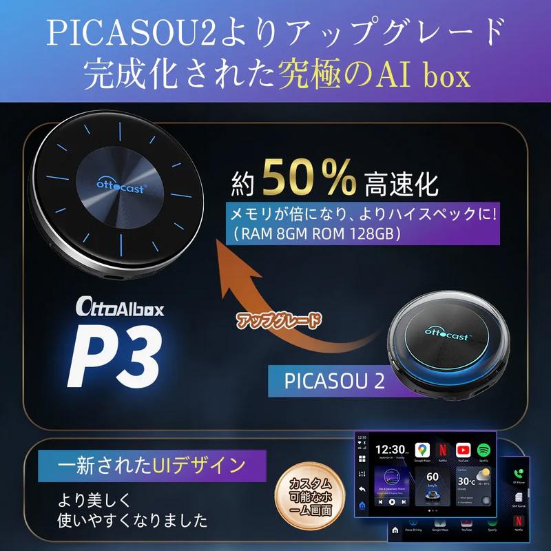 ottocast P3 オットキャスト ottoAIBOX ジャンク品 ottocast 【正規品】PCS46 オットキャスト OttoAibox P3 CarPlay