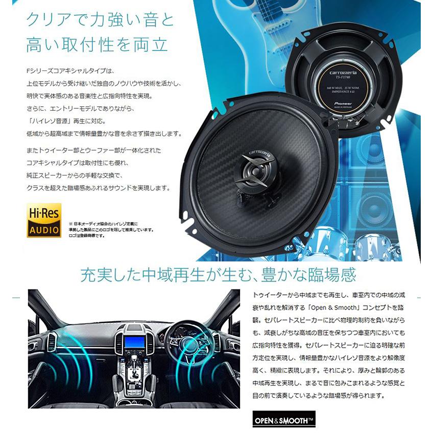 カロッツェリア　TS-F1640 コアキシャルスピーカー　ハイエース　リア用 カロッツェリア TS-F1640II パイオニア 車載用16cm2way