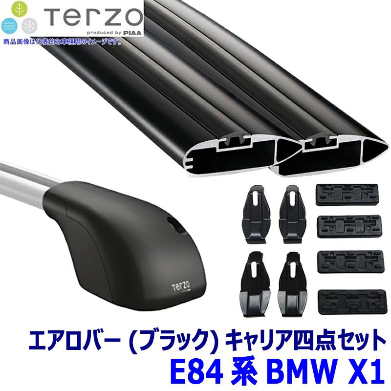 TERZO - テルッツオ テルッツォ E84系BMW X1(H22.4〜H27.9大屋根線路付)用軍事基地球歴 フット＋エアロ赤ちょうちん(黒いこと)＋保持者四点仕掛ける ルーフボックス、キャリア-車、バイク、自転車-ベースキャリア、フット、バー