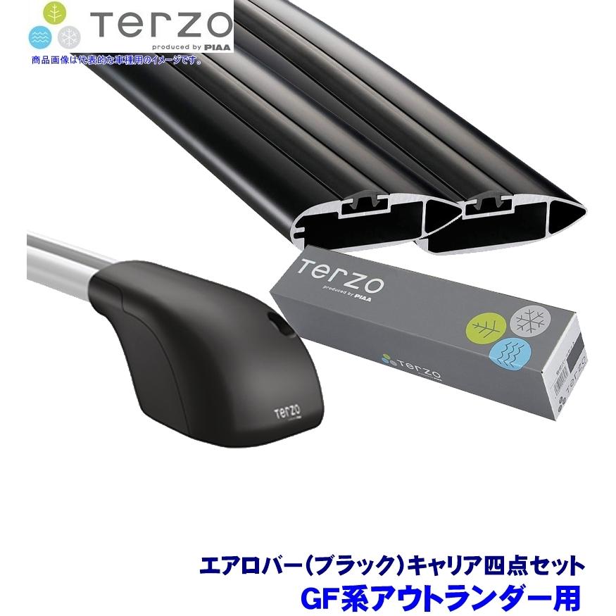 TERZO - テルッツオ テルッツォ GF系アウトランダー(H24.10〜R2.12大屋根線路付)用大屋根球歴 フット＋エアロ赤ちょうちん(黒いこと)＋保持者四点仕掛ける 車、バイク、自転車-ルーフボックス、キャリア