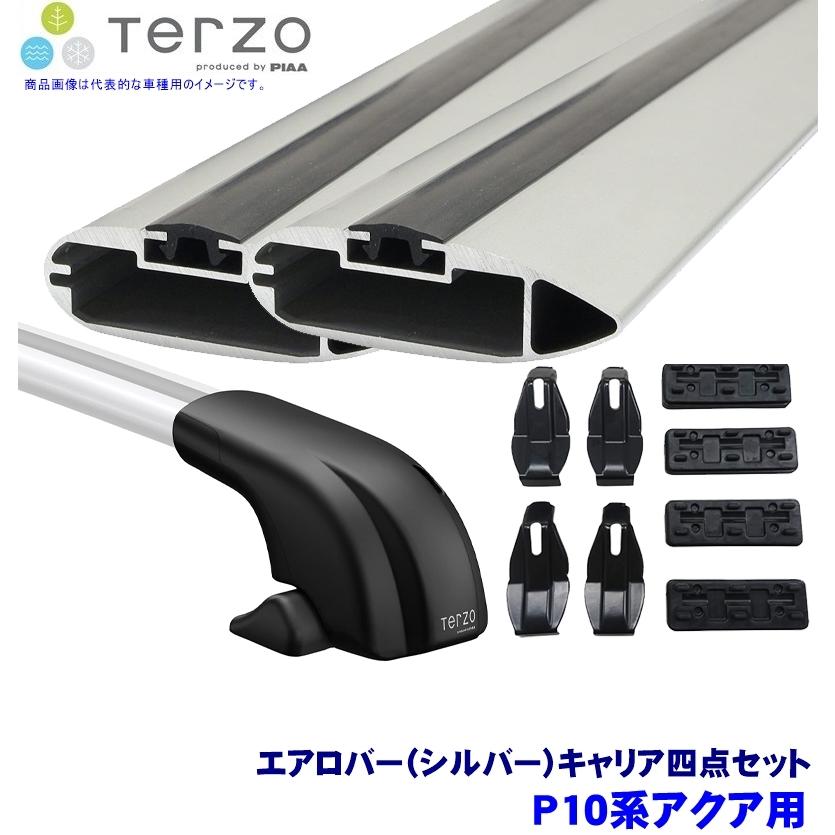 TERZO - テルッツオ テルッツォ P10系アクア(H23.12〜R3.6)用大屋根球歴 フット＋エアロ赤ちょうちん(しろがね色)＋保持者四点仕かける EF100A＆EB84A＆EB84A＆EH401