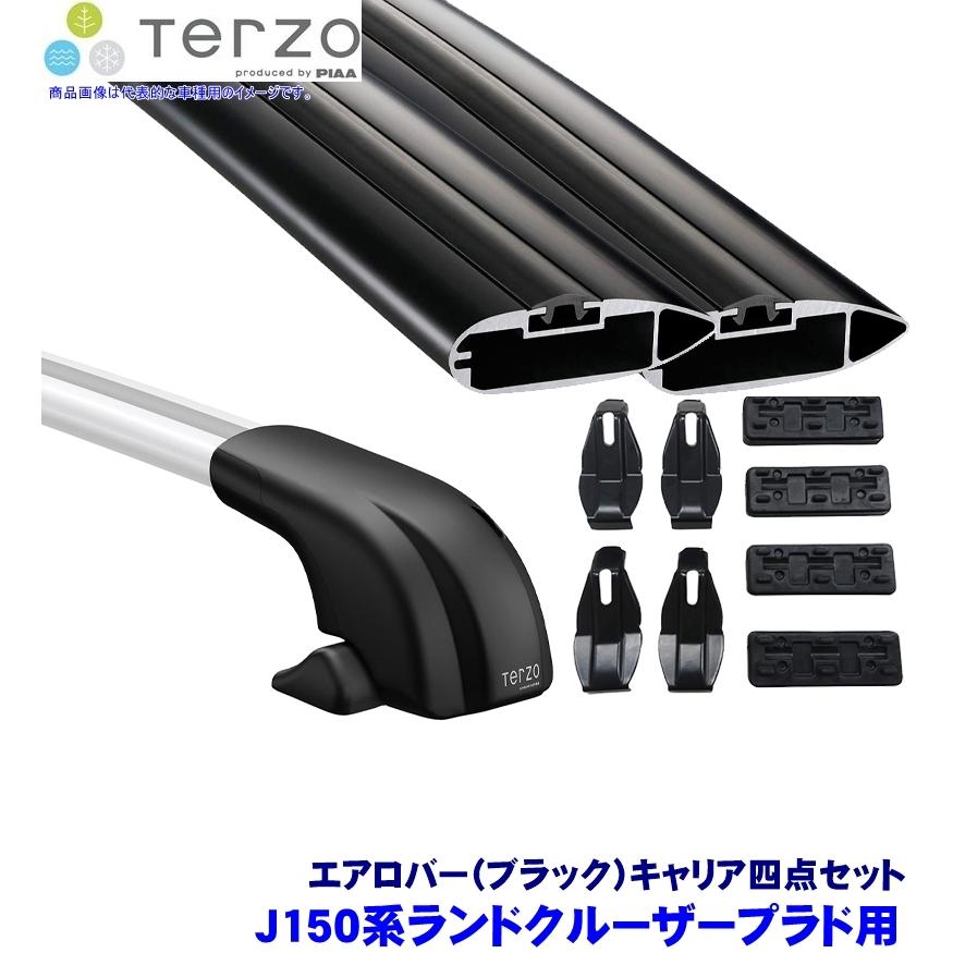 TERZO - テルッツオ テルッツォ J150系ランドクルーザープラド(H21/9〜R6/3大屋根軌跡無)用大屋根球歴 フット＋エアロ赤ちょうちん(黒いこと)＋保持者四点仕かける