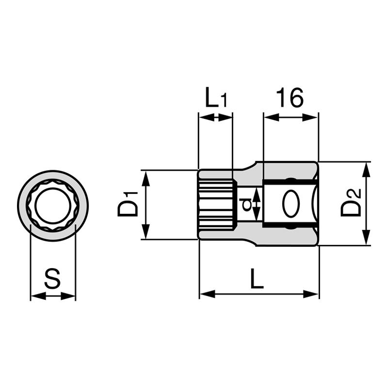 TONE（トネ） 4D-19 TONE 12角ソケット 差込角12.7mm 二面幅19mm