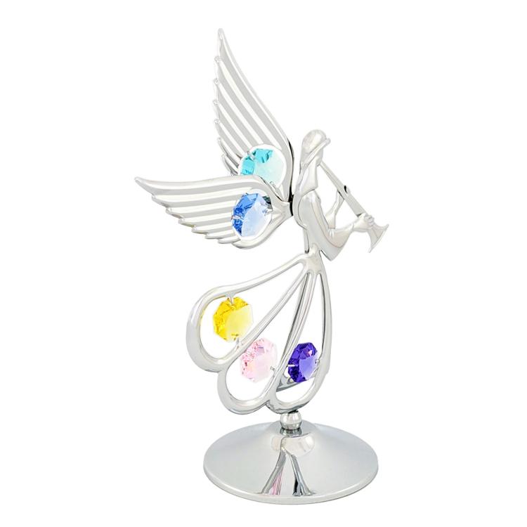 【送料無料】【おまけ付】天使 笛 おとめ座 置物 1 誕生日プレゼント 女性 お祝い ギフト キューピット 乙女座 クリスタル |  | 02