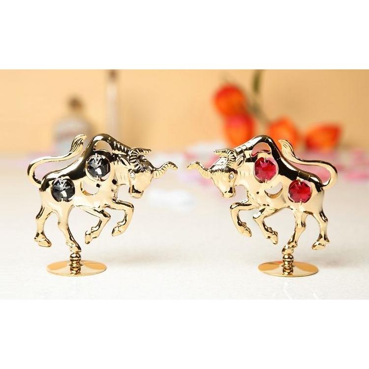 送料無料】【おまけ付】赤い 猛牛 置物 ( 牡牛座 ） 誕生日プレゼント