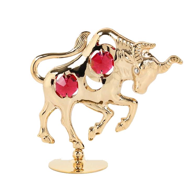 送料無料】【おまけ付】赤い 猛牛 置物 ( 牡牛座 ） 誕生日プレゼント