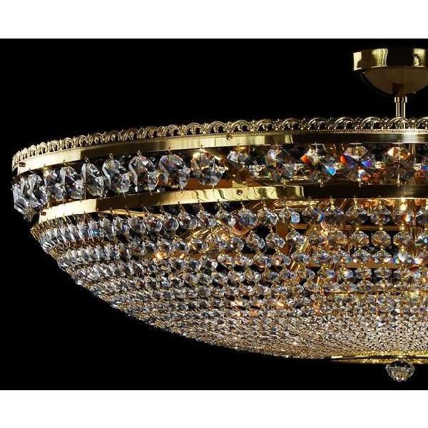 シャンデリア CH-15バスケットA LED電球対応 15灯 高級 ボヘミア クリスタル 輸入 ゴールド LED 照明 天井照明 調光対応 受注生産の画像