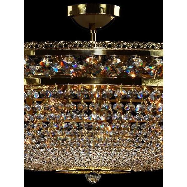 シャンデリア CH-15バスケットA LED電球対応 15灯 高級 ボヘミア クリスタル 輸入 ゴールド LED 照明 天井照明 調光対応 受注生産の画像