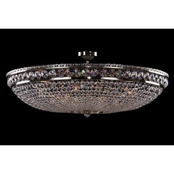 シャンデリア CH-15バスケットAS LED電球対応 15灯 高級 ボヘミア クリスタル 輸入 シルバー LED 照明 天井照明 調光対応 受注生産の画像