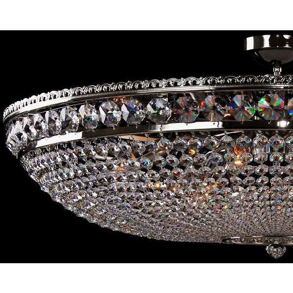 シャンデリア CH-15バスケットAS LED電球対応 15灯 高級 ボヘミア クリスタル 輸入 シルバー LED 照明 天井照明 調光対応 受注生産の画像