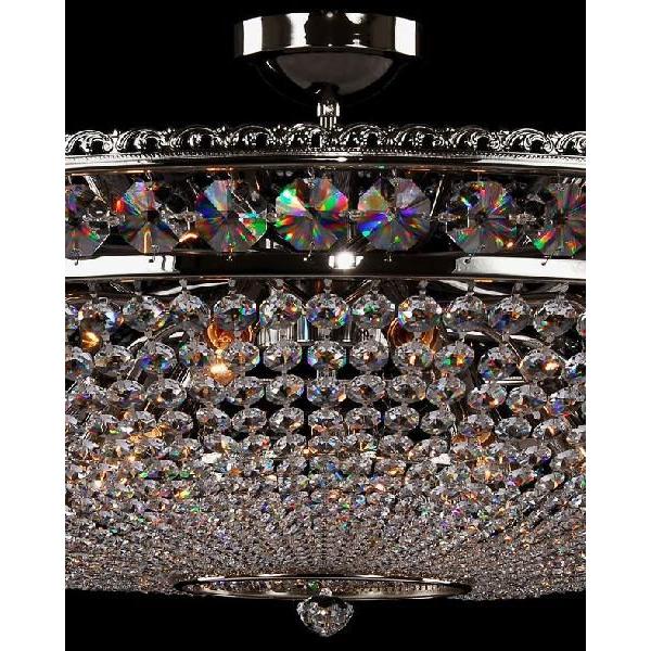 シャンデリア CH-15バスケットAS LED電球対応 15灯 高級 ボヘミア クリスタル 輸入 シルバー LED 照明 天井照明 調光対応 受注生産の画像