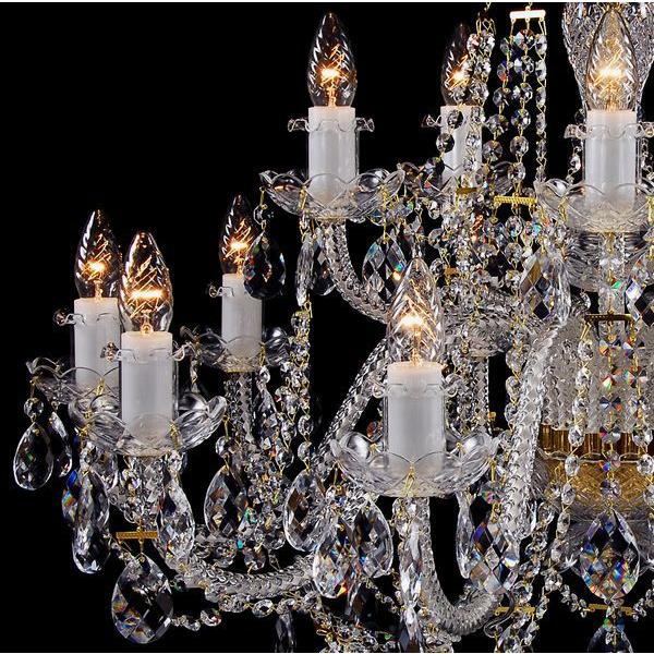 シャンデリア CH-15K LED電球対応 2段 15灯 高級 ボヘミア クリスタル 輸入 ゴールド LED 照明 天井照明 調光対応 受注生産_2