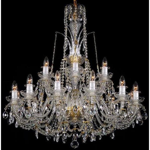 シャンデリア CH-18-2D LED電球対応 18灯 高級 ボヘミア クリスタル 輸入 ゴールド LED 照明 天井照明 調光対応 受注生産