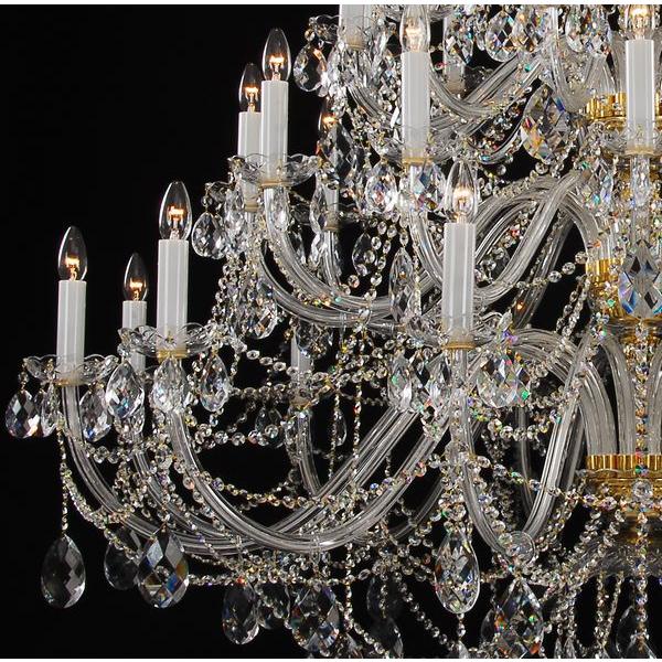 シャンデリア CH42XL LED電球対応 42灯 高級 ボヘミア クリスタル 輸入 ゴールド LED 照明 天井照明 調光対応 受注生産の画像