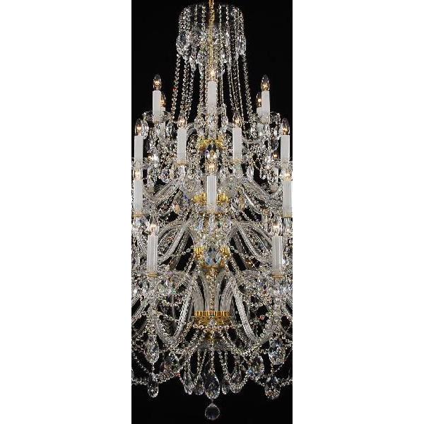 シャンデリア CH42XL LED電球対応 42灯 高級 ボヘミア クリスタル 輸入 ゴールド LED 照明 天井照明 調光対応 受注生産の画像