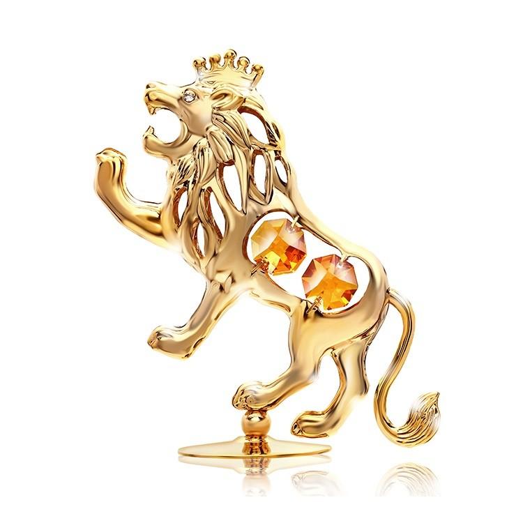 【送料無料】【おまけ付】王様 ライオン 置物２ 誕生日プレゼント 女性 男性 記念日 獅子座 しし座 スワロフスキー クリスタル | 