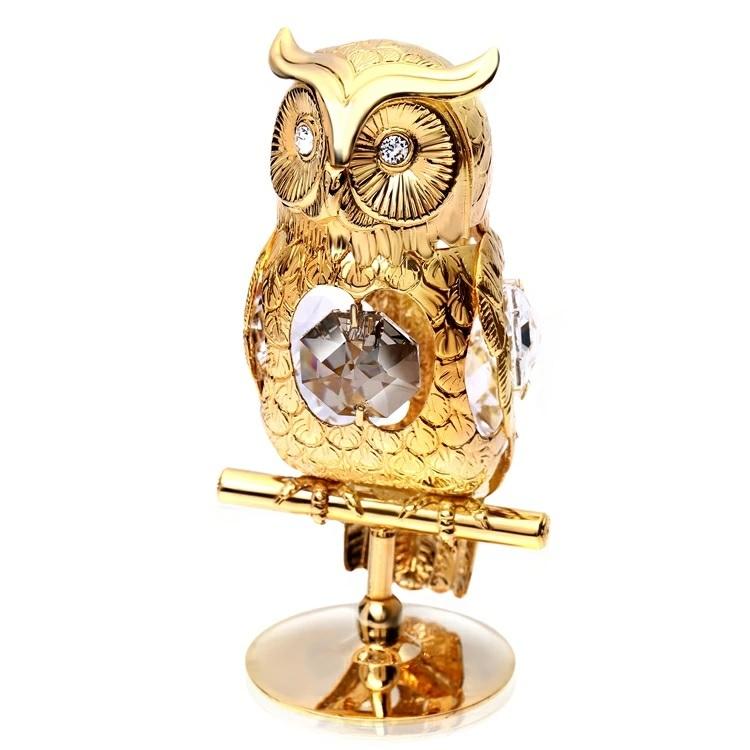 金属製と思われるフクロウの置物　GOLD ゴールド 送料無料】【おまけ付】フクロウ 置物 ゴールド 1 誕生日プレゼント