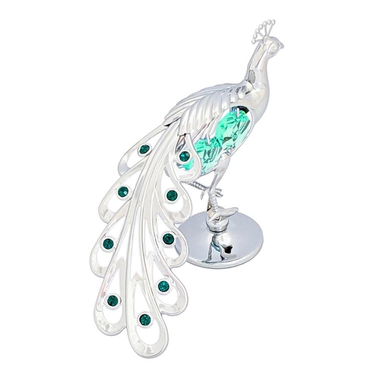 【送料無料】【おまけ付】見返り 孔雀 置物 2 縁起物 誕生日プレゼント 男性 女性 お祝い 記念日 クジャク 酉年 クリスタル | 