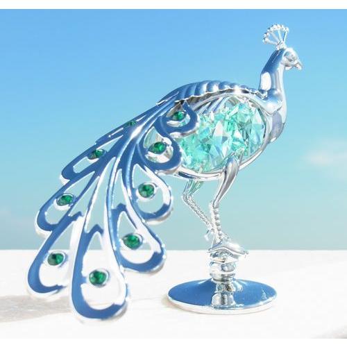 【送料無料】【おまけ付】見返り 孔雀 置物 2 縁起物 誕生日プレゼント 男性 女性 お祝い 記念日 クジャク 酉年 クリスタル |  | 10