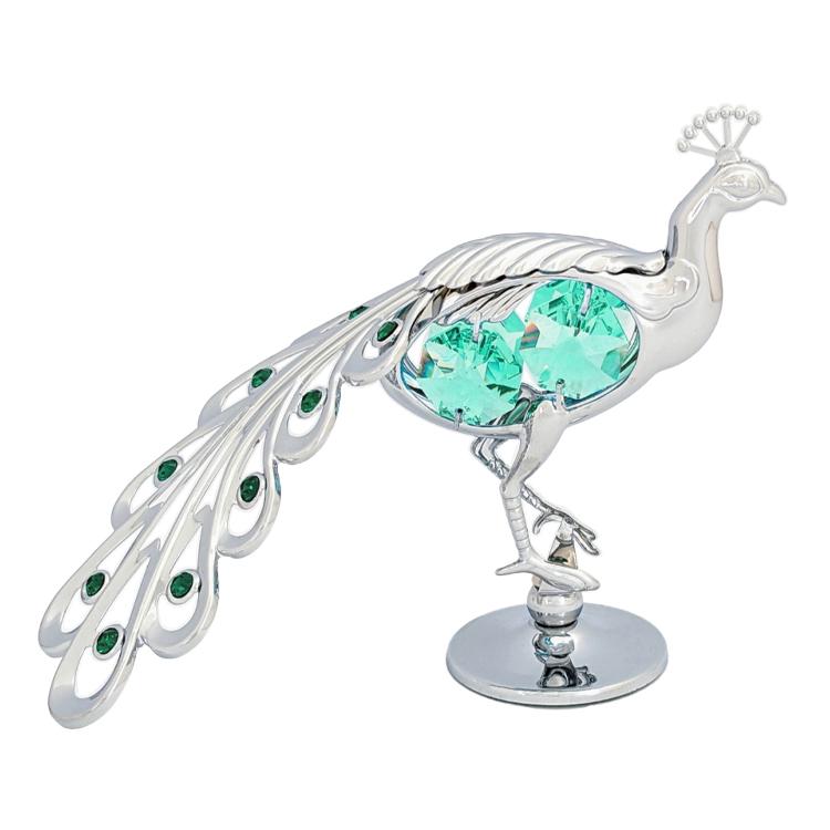 【送料無料】【おまけ付】見返り 孔雀 置物 2 縁起物 誕生日プレゼント 男性 女性 お祝い 記念日 クジャク 酉年 クリスタル |  | 01