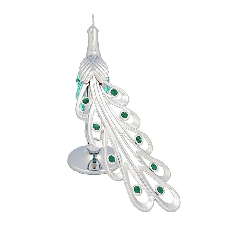 【送料無料】【おまけ付】見返り 孔雀 置物 2 縁起物 誕生日プレゼント 男性 女性 お祝い 記念日 クジャク 酉年 クリスタル |  | 04