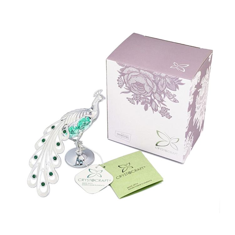 【送料無料】【おまけ付】見返り 孔雀 置物 2 縁起物 誕生日プレゼント 男性 女性 お祝い 記念日 クジャク 酉年 クリスタル |  | 08