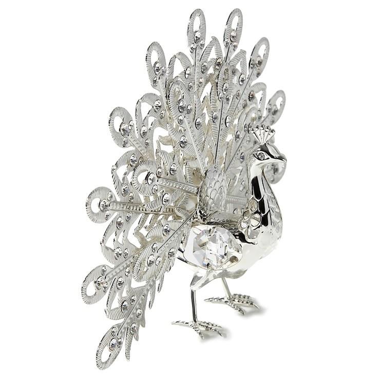 【送料無料】【おまけ付】白い 孔雀 置物 誕生日プレゼント 男性 女性 お祝い 記念日 風水 縁起物 クジャク とり年 クリスタル |  | 02