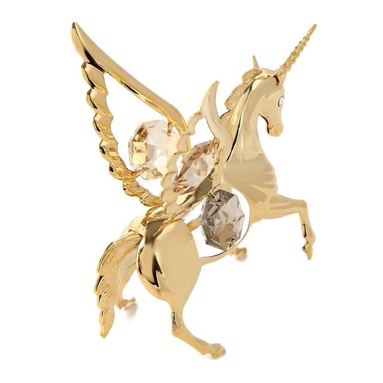 【送料無料】【おまけ付】ゴールド ペガサス 置物 誕生日プレゼント 女性 男性 友達 馬 ウマ 午年 スワロフスキー クリスタル |  | 02