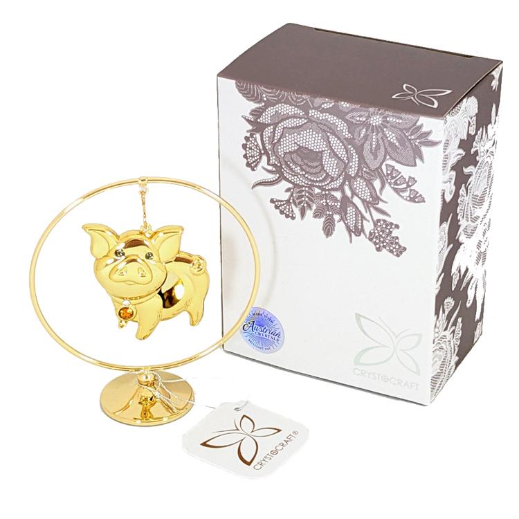 【送料無料】【おまけ付】かわいい ブタ  置物 誕生日プレゼント ギフト 女性 男性 ぶた 豚 スワロフスキー クリスタル |  | 07