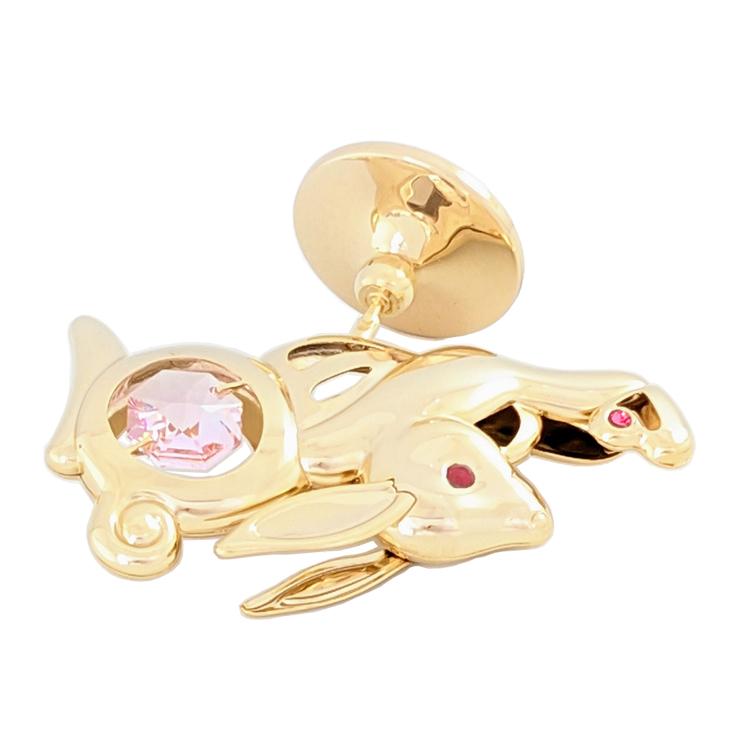 【送料無料】【おまけ付】跳ねウサギ 置物 誕生日プレゼント 女性 男性 うさぎ 兎 うさぎ年 兎年 スワロフスキー クリスタル |  | 05