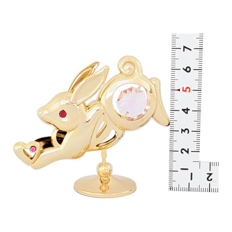 【送料無料】【おまけ付】跳ねウサギ 置物 誕生日プレゼント 女性 男性 うさぎ 兎 うさぎ年 兎年 スワロフスキー クリスタル |  | 06